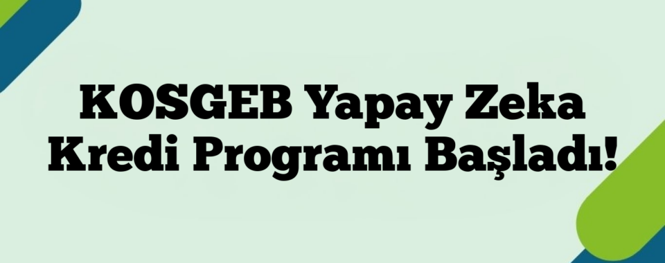 KOSGEB Yapay Zeka Kredi Programı Başladı!